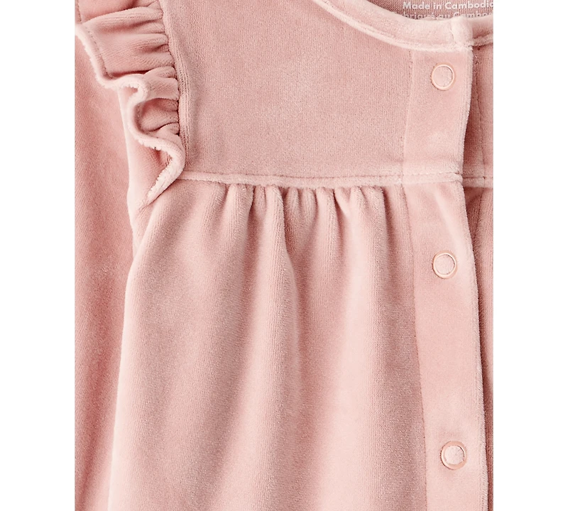 Carter's Baby Girls Velour Long-Sleeve Jumpsuit