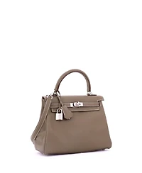 Pre-Owned Hermes 25 Handbag Grey Swift with Palladium Hardware