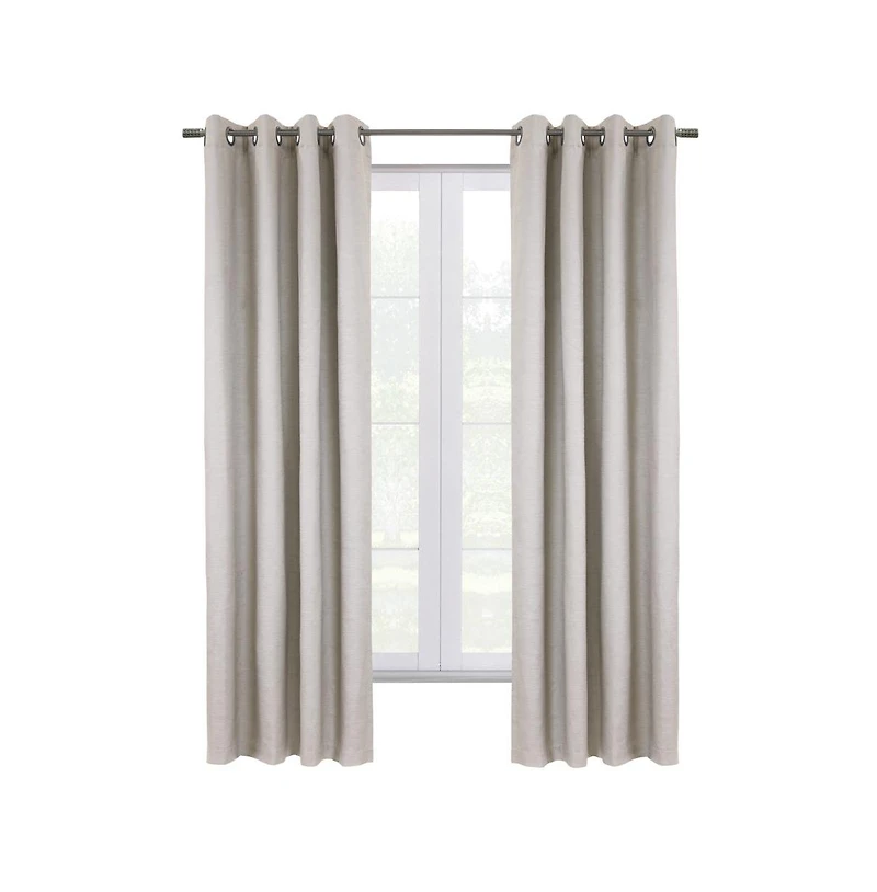 Thermaplus Shadow Window Treatment Blackout Grommet Curtain Panel 52" x 108" for Bedroom Livingroom Off-white