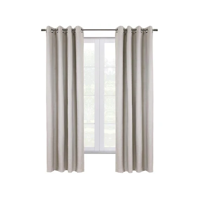 Thermaplus Shadow Window Treatment Blackout Grommet Curtain Panel 52" x 108" for Bedroom Livingroom Off-white
