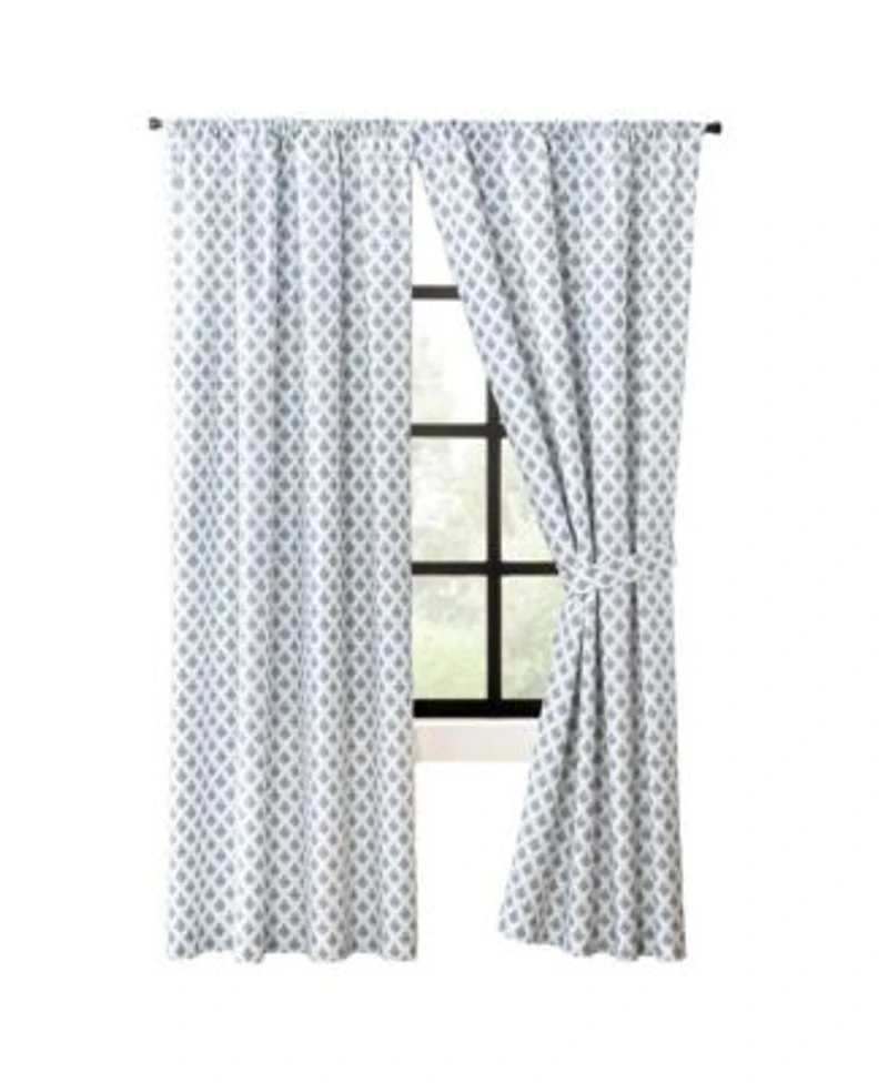 Ellis Curtain Manchester 3 X22 Rod Pocket 100 Cotton Machine Wash Dry Curtain Pairs 100 X22 X 54 X22 Blue