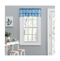 Ellis Stacey 1.5" Rod Pocket High Quality Fabric Solid Color Window Ruffled Filler Valance 54"x13" Slate
