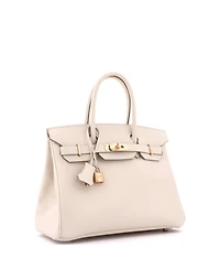 Pre-Owned Hermes Birkin 30 Handbag Light Epsom with Rose Gold Hardware