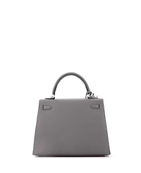 Pre-Owned Hermes Kelly 25 Handbag Grey Epsom with Palladium Hardware