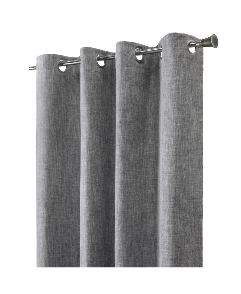 Thermaplus 100% Polyester Duo Reversible Tone Textured Blackout Grommet Curtain Panel 52" x Grey to Taupe