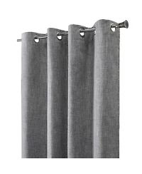 Thermaplus 100% Polyester Duo Reversible Tone Textured Blackout Grommet Curtain Panel 52" x Grey to Taupe