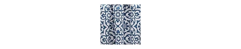 Ellis Athens Printed Tile Design on a Ground 3" Rod Pocket Premium Tailored Valance 50"x16" Navy