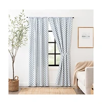Ellis Curtain Manchester 3" Rod Pocket 100% Cotton Machine Wash and Dry Curtain Pairs 100" x 72" Blue