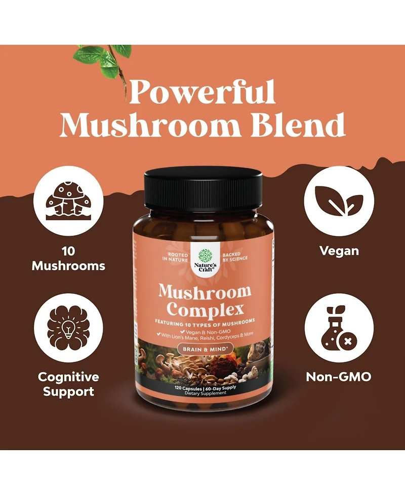 10X Mushroom Complex Capsules, 120ct