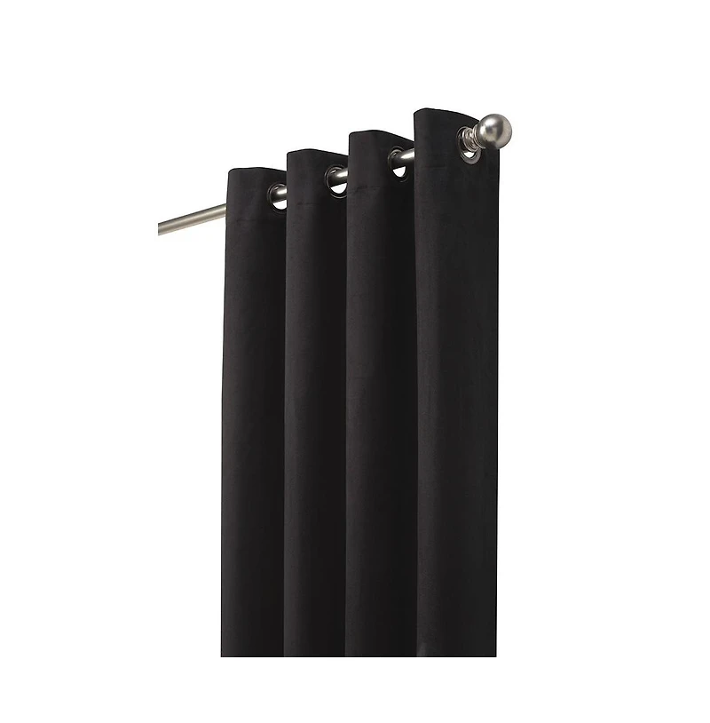 Thermaplus Navar Blackout Suede Textured Window Treatment Grommet Curtain Panel for Bedroom Livingroom 54" x Black