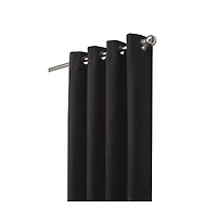 Thermaplus Navar Blackout Suede Textured Window Treatment Grommet Curtain Panel for Bedroom Livingroom 54" x Black