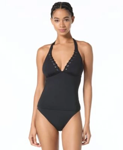 Michael Kors Womens V Neck Tankini Top High Leg Bottoms Bottoms