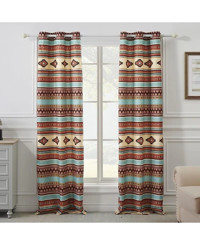 Red Rock Grommeted Blackout Curtain Panels Pair 48" x 84" Clay by Greenland Home Fashion