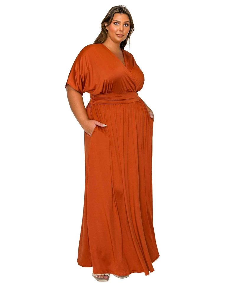 L I V D Plus Raffi Empire Waist Pocket Maxi Dress