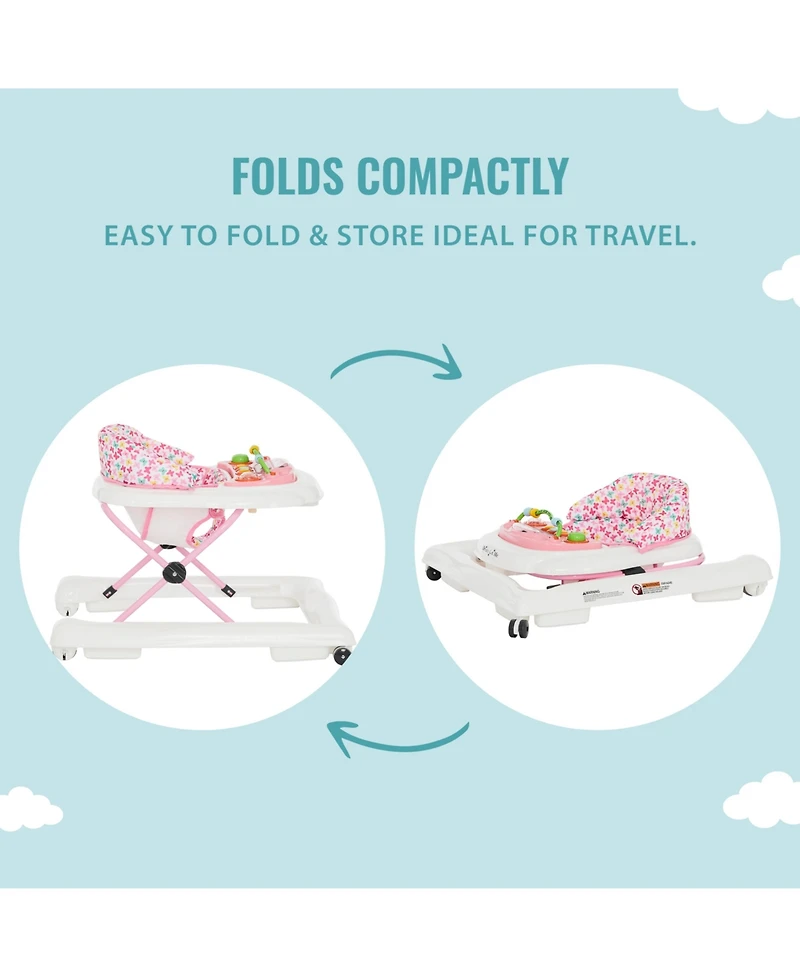 Dream On Me 2-in-1 Ava Baby Walker, Easy Convertible Baby Walker, Walk Behind, Height Adjustable Seat, Added Back Support, Detachable-Toy