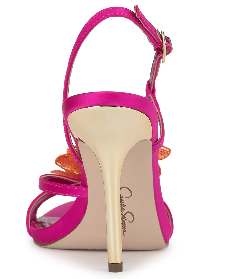 Jessica Simpson Women's Nivory Sequin Flowers Stiletto Sandals