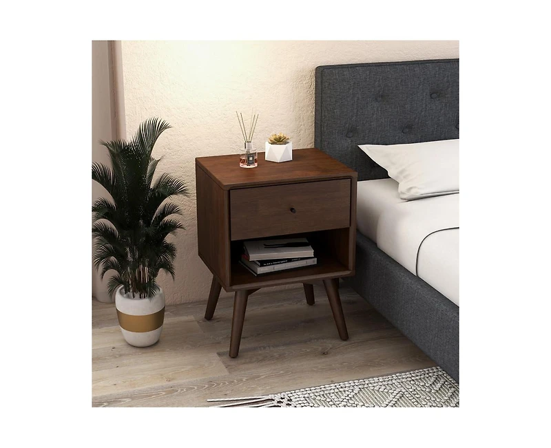 Casainc Storage Cabinet with Drawer & Open Shelf