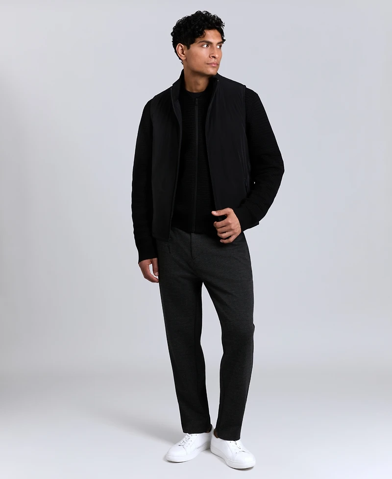 Kenneth Cole Men's Mixed Media Mock Neck Vest