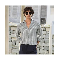 Campus Sutra Men's Icy Blue Bi-Check Shirt