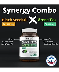 Black Seed Oil + Green Tea Liquid Capsules, 60ct