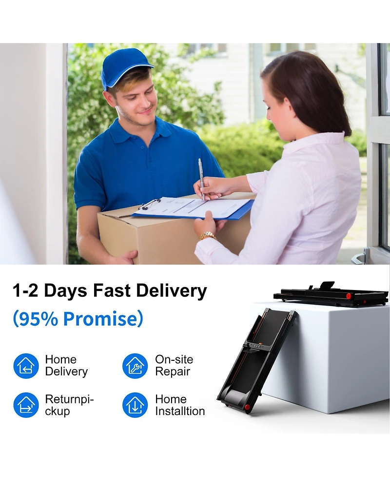 DeerRun Treadmills for Home with Incline and Handles, 3.0 Hp Foldable Treadmill Running Machine with Smart App