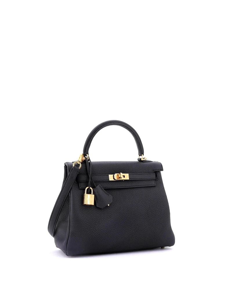 Pre-Owned Hermes Kelly 25 Handbag Togo with Gold Hardware