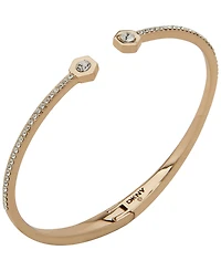 Dkny Glass Crystal Stone Pave Dynamic Hex Cuff Bracelet