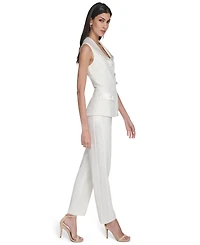 Eliza J Women's V-Neck Peplum Jumpsuit
