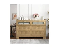 Casainc Wood Storage Cabinet with 6 Drawers