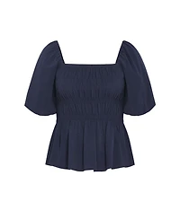 City Chic Women's Irina Shirred Peplum Top