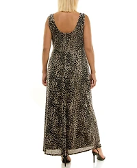 Taylor Plus Animal Printed Fit and Flare Dress