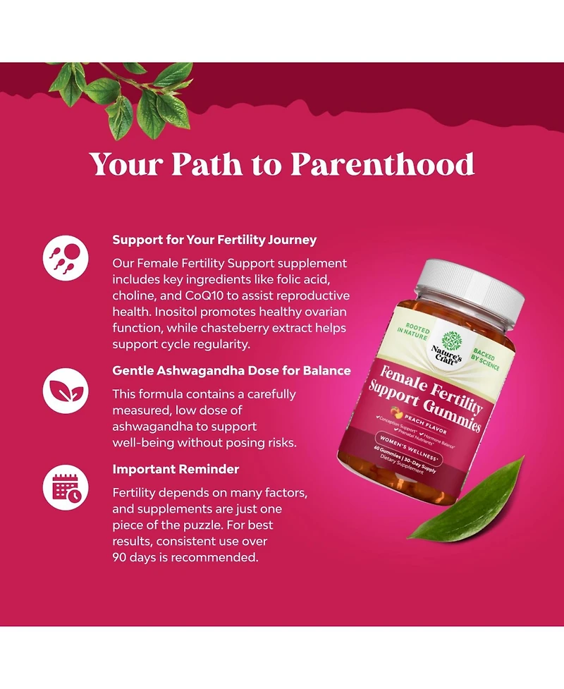 Fertility Gummies, Peach, 60ct