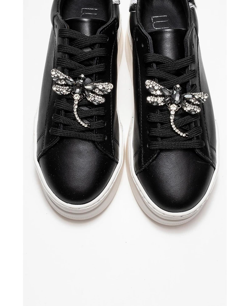 Forever & Always Shoes Laren Leather Buckle Sneakers (Women)