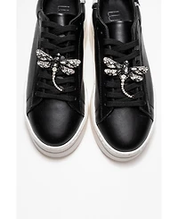 Forever & Always Shoes Laren Leather Buckle Sneakers (Women)