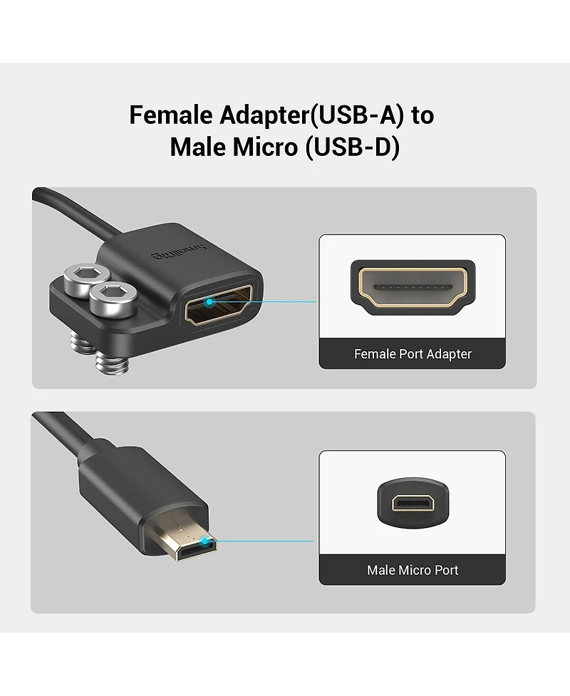 SmallRig Ultra Slim 4K Hdmi Type D to A Adapter Cable