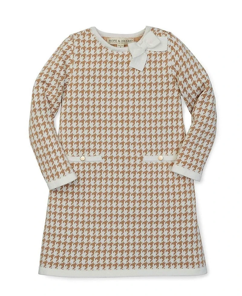 Hope & Henry Girls' Bow Detail Sweater Dress, Toddler