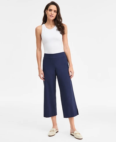 Jm Collection Women's Pull-On Cropped Wide-Leg Pants, Exclusively at Macy's