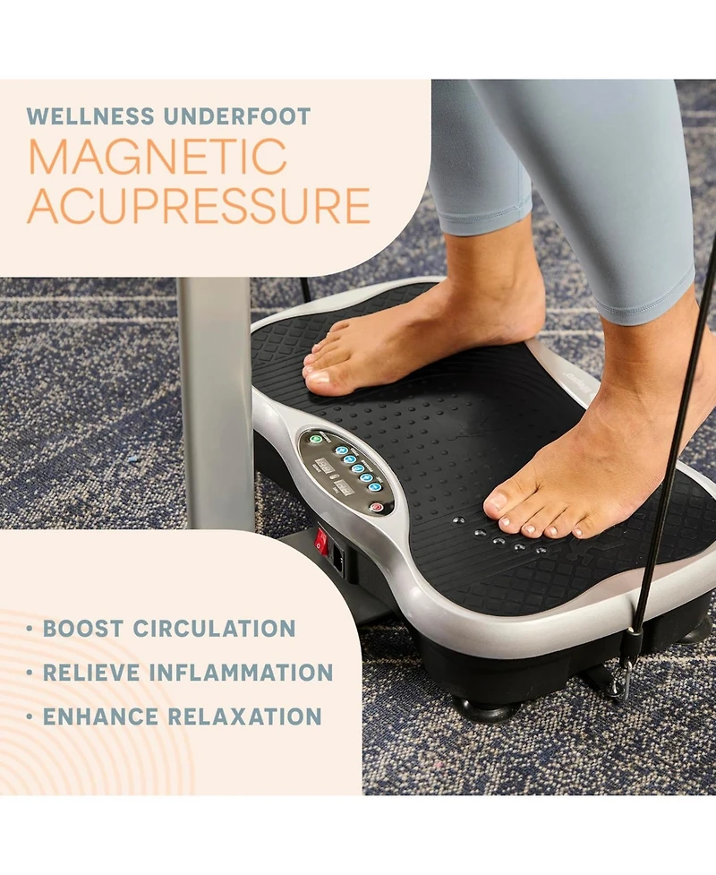 LifePro Vibration Plate Machine with Handlebar & Acupoints for Full-Body Fitness - Dark Gray