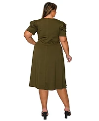 L I V D Plus Aleyna Flare Dress