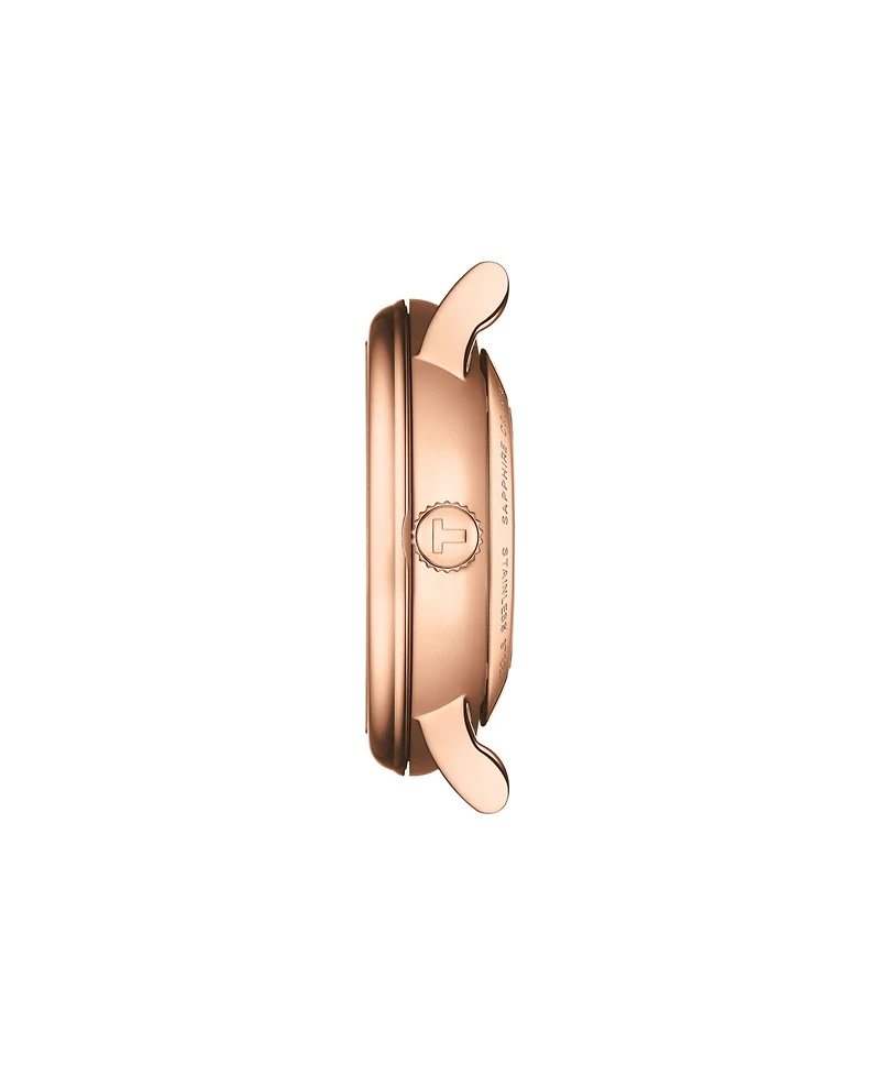 Tissot Women's Swiss Automatic Carson Premium Lady Brown Leather Strap Watch 30mm