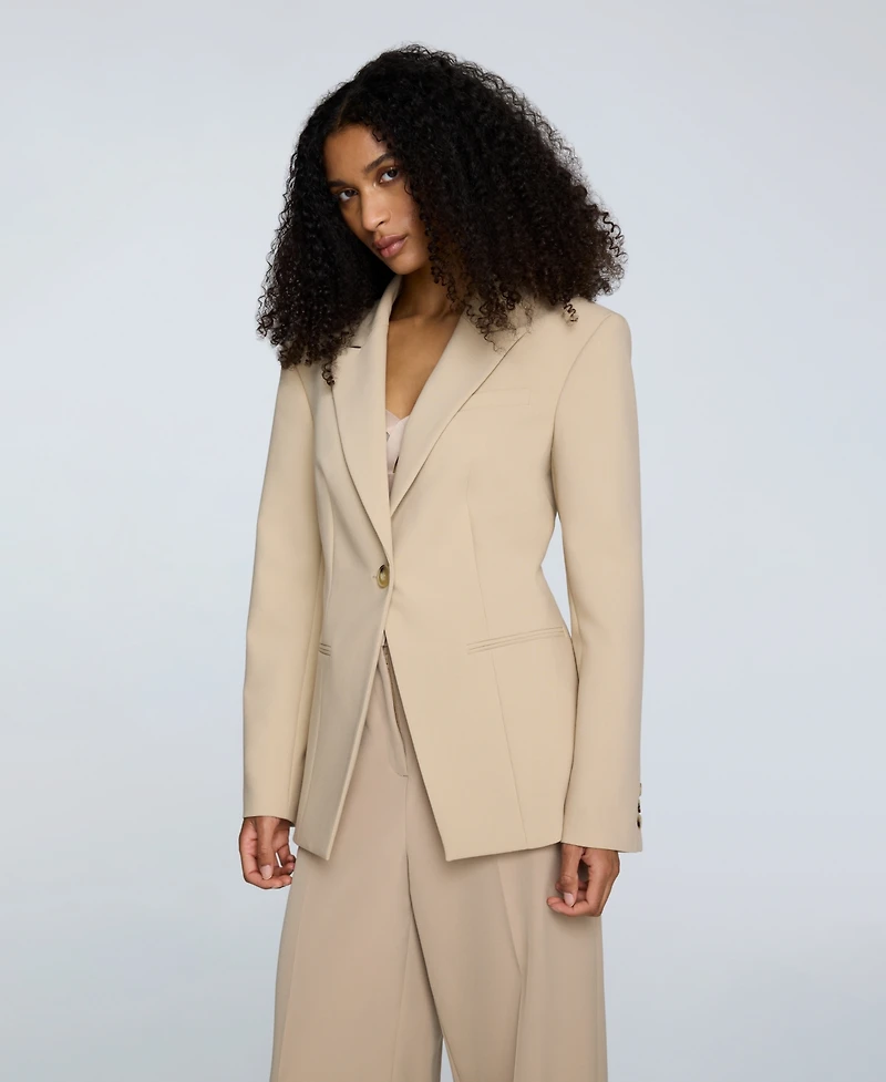 Kenneth Cole Women's Luxe Twill Slim One-Button Jacket