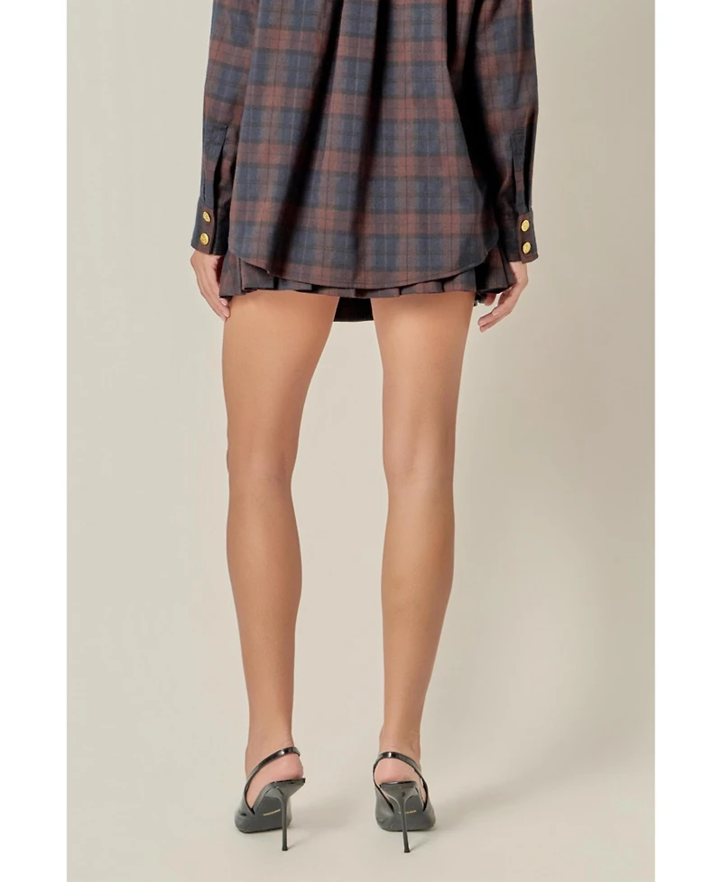 English Factory Women's Pleated Mini Skort