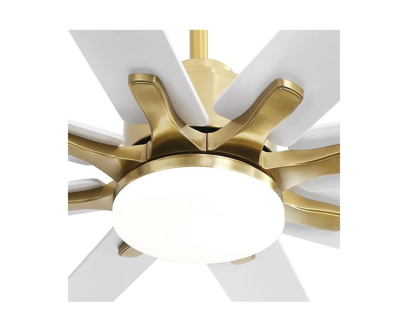 66-inch Modern Golden 8-blade Ceiling Fan with Intelligent Remote Control and App Timing Function for Various Indoor Layouts