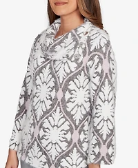 Ruby Rd. Petite Medallion Jacquard Sweater Knit Top
