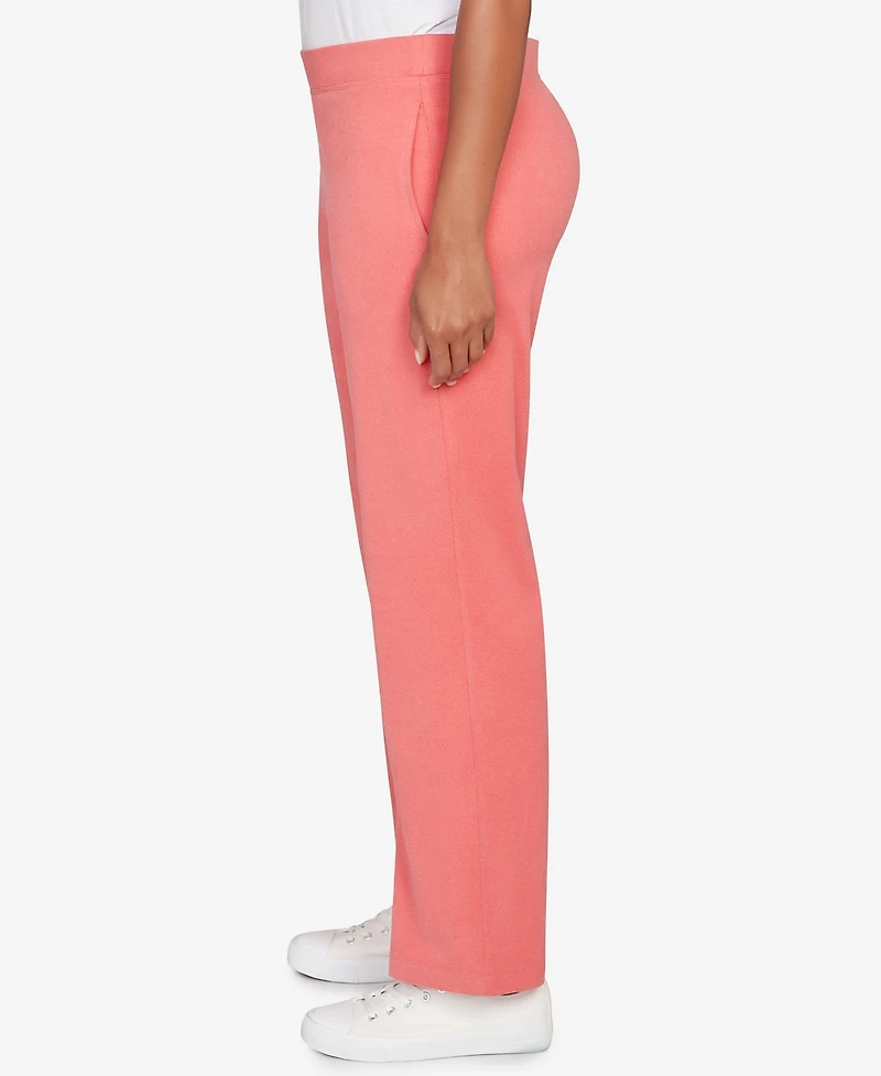 Ruby Rd. Petite Mid Rise Luxe Rib Knit Leisure Pants