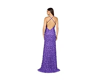 Lara Women's Sultry Beaded Gown with Slit