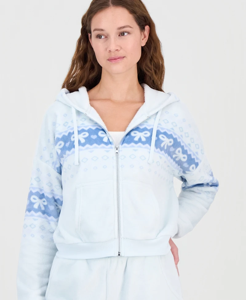 Sincerely Jules Juniors' Cozy Cropped Full-Zip Hoodie