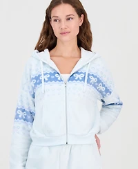 Sincerely Jules Juniors' Cozy Cropped Full-Zip Hoodie