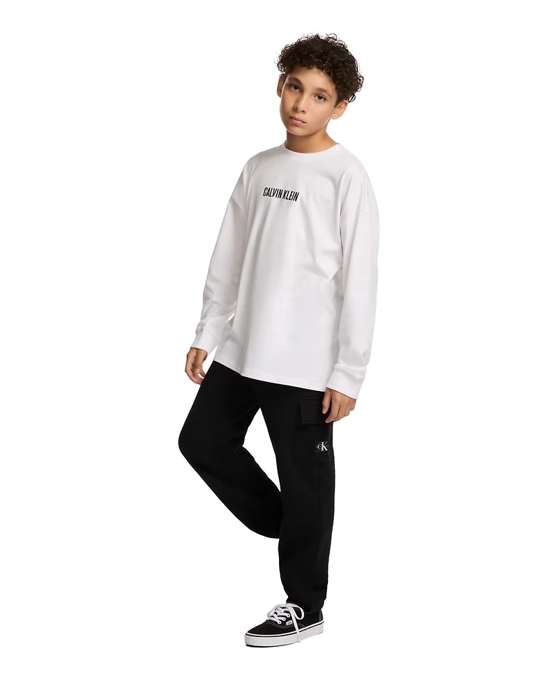 Calvin Klein Boys 8-20 Impact Font Long Sleeve T-Shirt