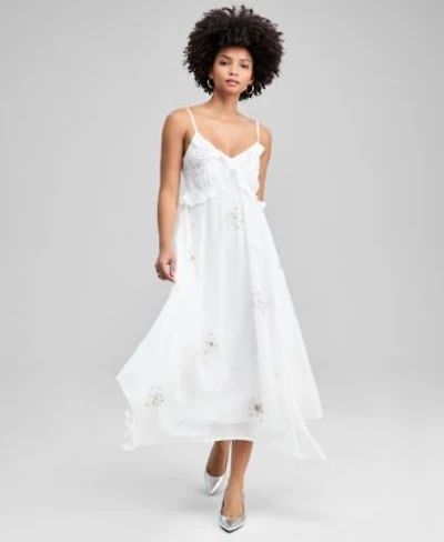 Now This Womens Beaded Floral Asymmetrical Hem Dress Macys Exclusive